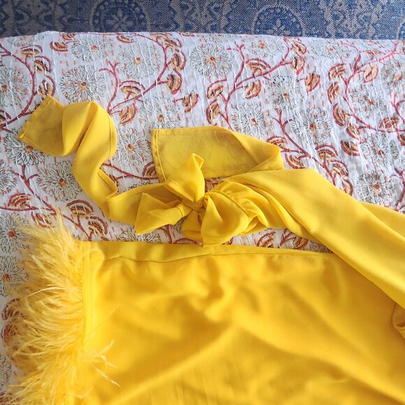 Feather Dress Yellow - Picture 11 of 12